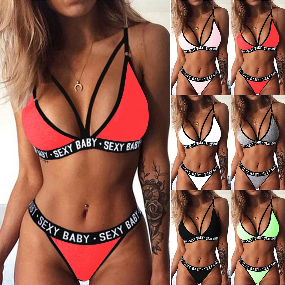 

2024 Erotic Lingeries Sets Womens Solid Sexy Belt Brassieres Female G-string Panties Underwear Sleepwear Fancy Nightwear Bikinis