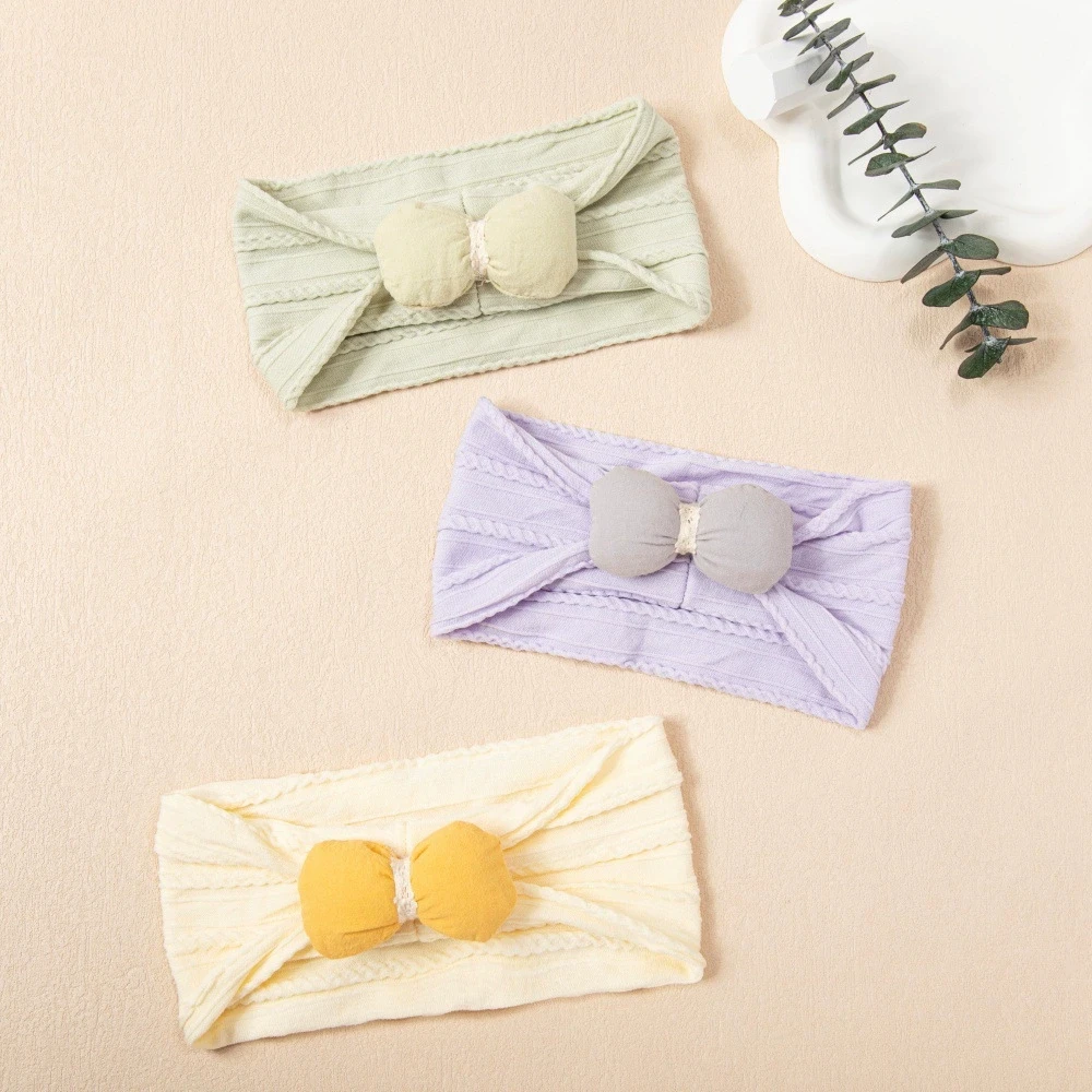 

Тканевая повязка на голову с бантиками, повязка для волос для маленьких девочек, эластичные нейлоновые повязки на голову для новорожденных, мягкий тюрбан, детская повязка на голову, детские аксессуары для волос