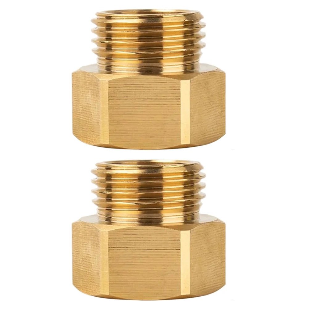 1 1/16 Fine Thread Female to 3/4 GHT Male Hose Brass Hose Bib Adapter for Outdoor Faucet Connection and Leak Fix