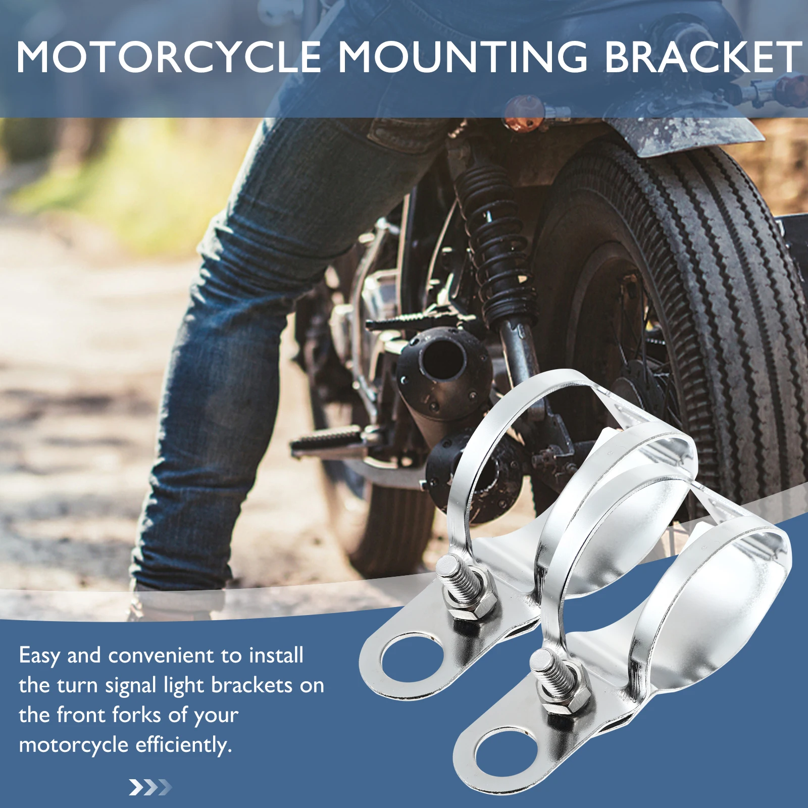 

2pcs Motorcycle Turn Signal Bracket Bracket Rustproof Durable Handlebar Mount Stable Indicator Motorbike Accessories