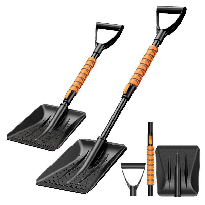 42 Inch Snow Shovel with D Grip Foldable Snow Sand Mud Removal Tool Detachable 3 Piece Construction Shovel for Garden Camping