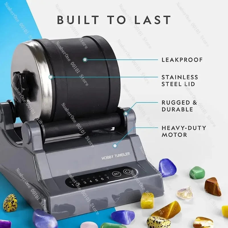 Professional Rock Tumbler Kit, Stone Polishing Machine for Jewelry Cleaning, Grit STEM Science Educational Toy for Kids