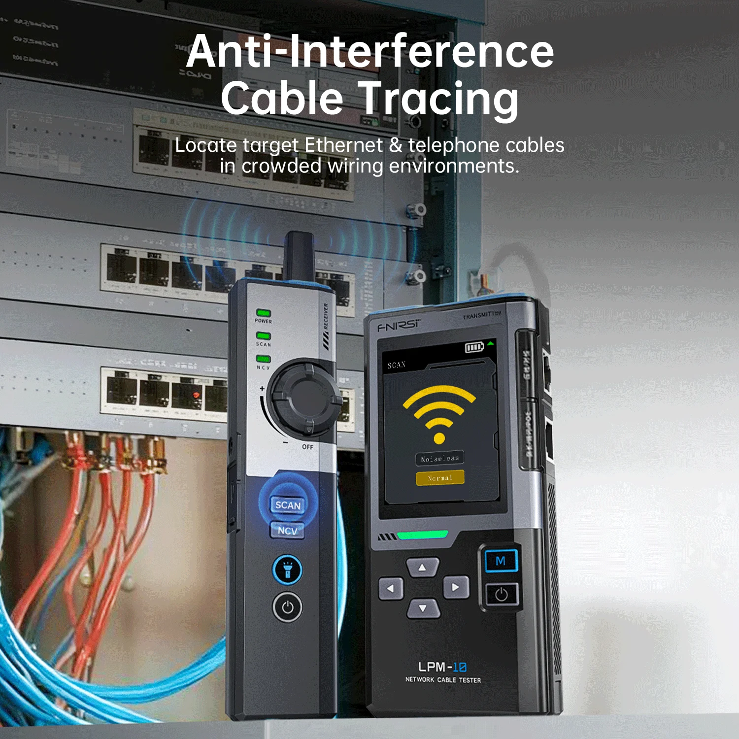 FNIRSI LPM-10C Gigabit Network Cable Tester with PING, IP Scanner, PoE Testing, Cable Tracing, RJ45 RJ11 Network Repair Tool
