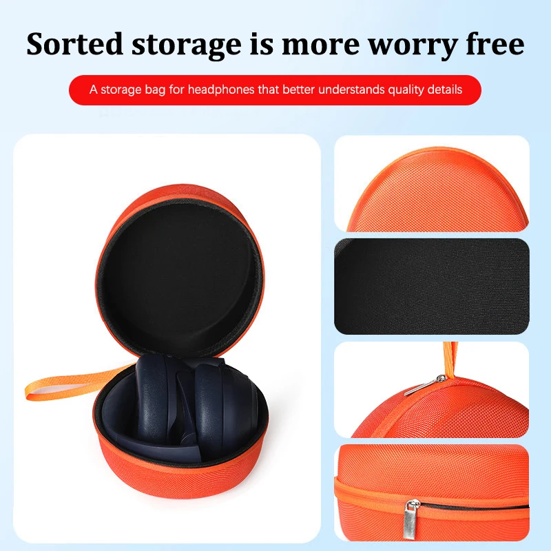 Bolsa de almacenamiento portátil de EVA dura para auriculares QCY H3/H4/Edifier/WH-1000XM5, bolsa de transporte de viaje, caja de almacenamiento para auriculares-F(x)