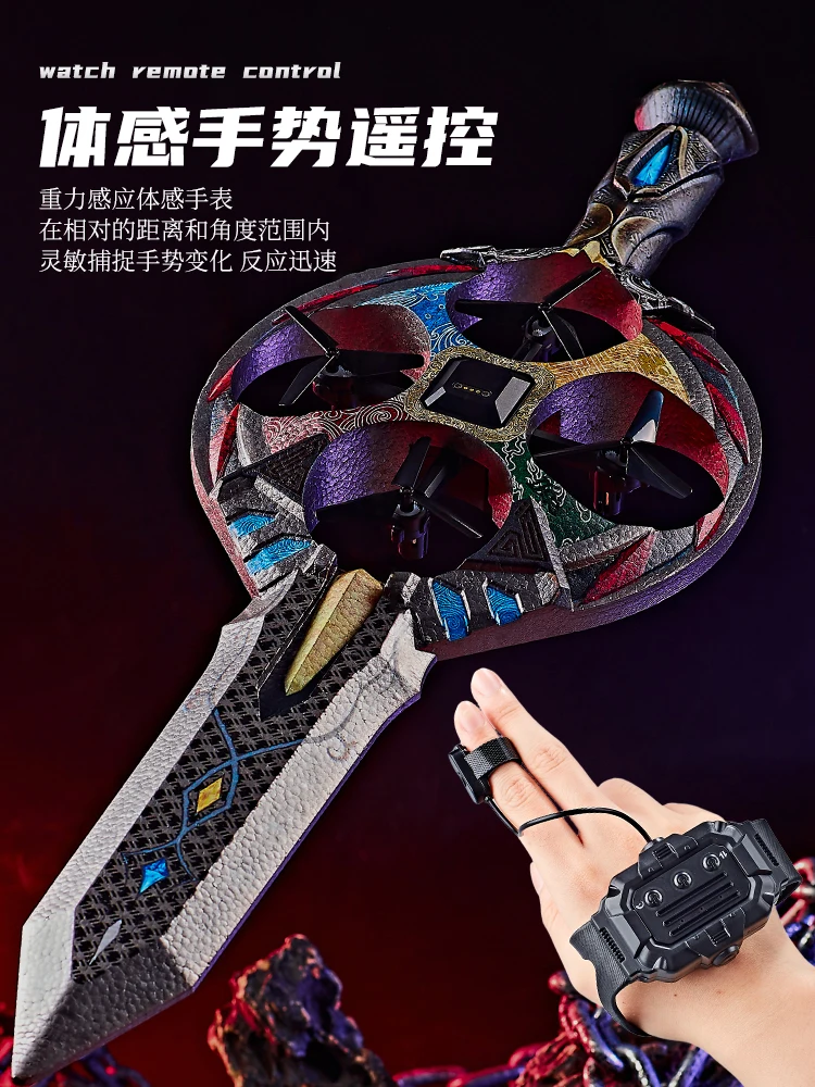 FANDAO Gesture Flying Sword Toy Sensor Controlled Drone Aerial Stunts Cool Remote Control Flying Sword For Children'S Toy Gifts