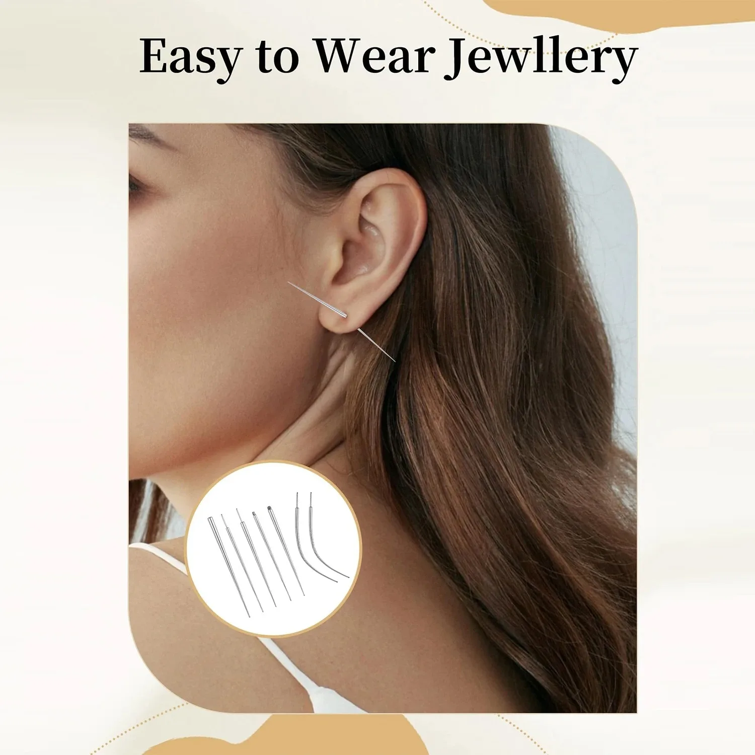 5/6/8 قطعة التيتانيوم الإدراج دبوس تفتق للمجوهرات الخيوط ثقب الأنف تفتق دفع في أقراط أداة ثقب الجسم #4