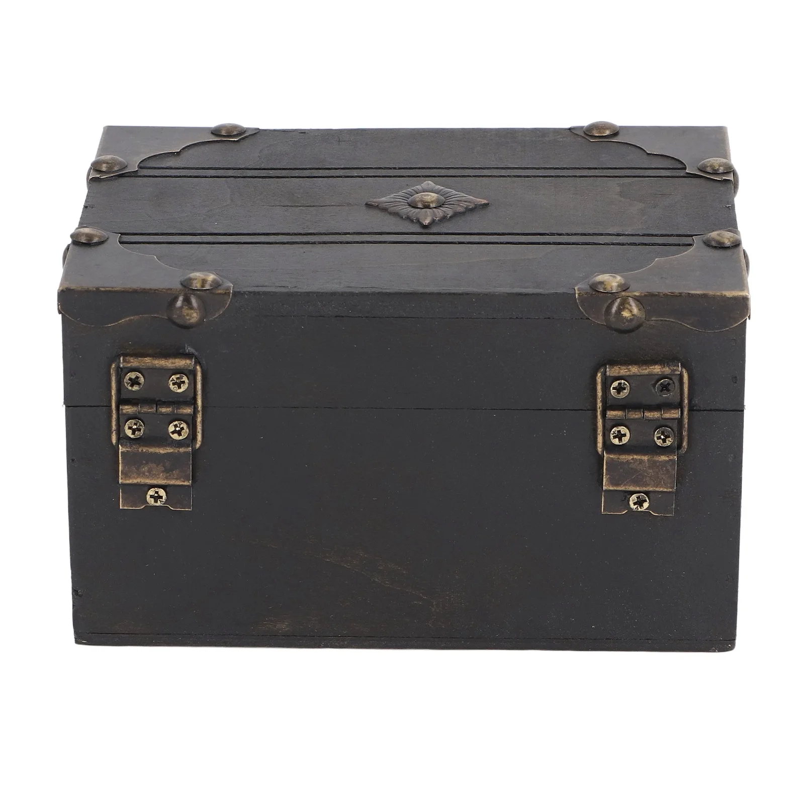 Vintage Wooden Jewelry Storage Box Treasure Chest Case Trinket Box Desk Decoration for Storing Necklace Rings Earrings