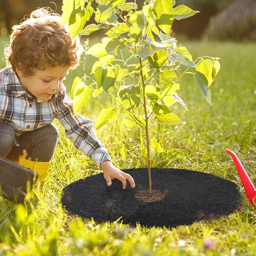3PCS Super Große 62cm-122cm Vlies Baum Mulch Ring Jäten Barriere Verdickte Schutz Matte anlage Abdeckung Anti Gras Stoff – Detail 2