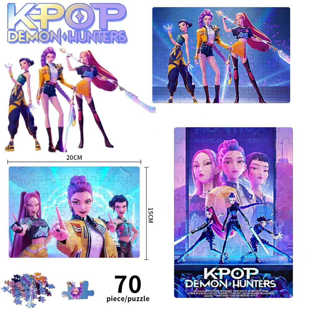Kpop Demon Hunters puzzle Giocattoli Gioco da tavolo Rumi Mira Zoey Huntrix Modello di personaggio Decorazioni da collezione Regali per bambini