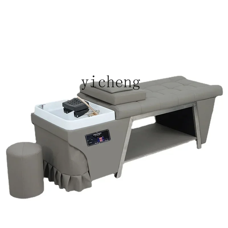 Beauty Stainless Steel Head Therapy Bed Water Circulation Shampoo Bed Energy-Saving Hot Water Constant Temperature