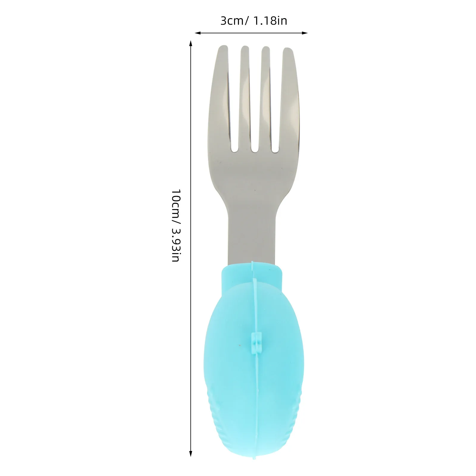 2Pcs Baby Training Tableware Stainless Steel Silicone Cartoon Spoon Fork Soft Handle Ergonomic Design Toddler Learning