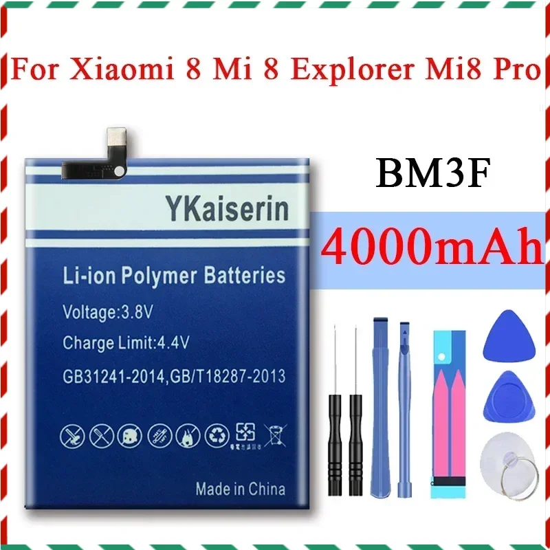 

YKaiserin BM3F BM 3F BM-3F 4000mAh Battery for Xiaomi 8 Mi 8 Mi8 Explorer Mi8 Pro Mi8Pro High Capacity Battery