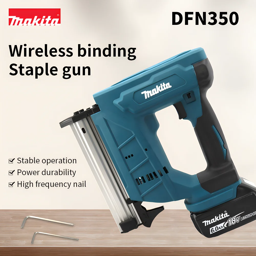 

Makita 18v Nail Gun DFN350Z Cordless Brushless Gauge BradNailer Carpentry Decoration F30 Electric pneumatic gun Woodworking Tool