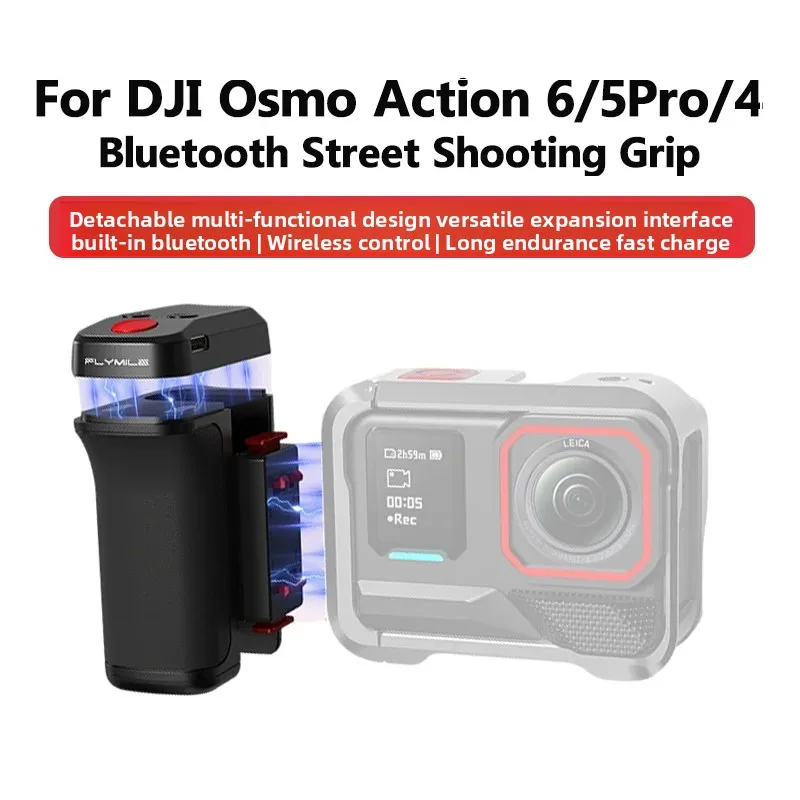 

Bluetooth Remote Control Street Grip Holder for DJI Osmo Action 6/5pro/4 Insta360 Ace Pro Photography Accessories