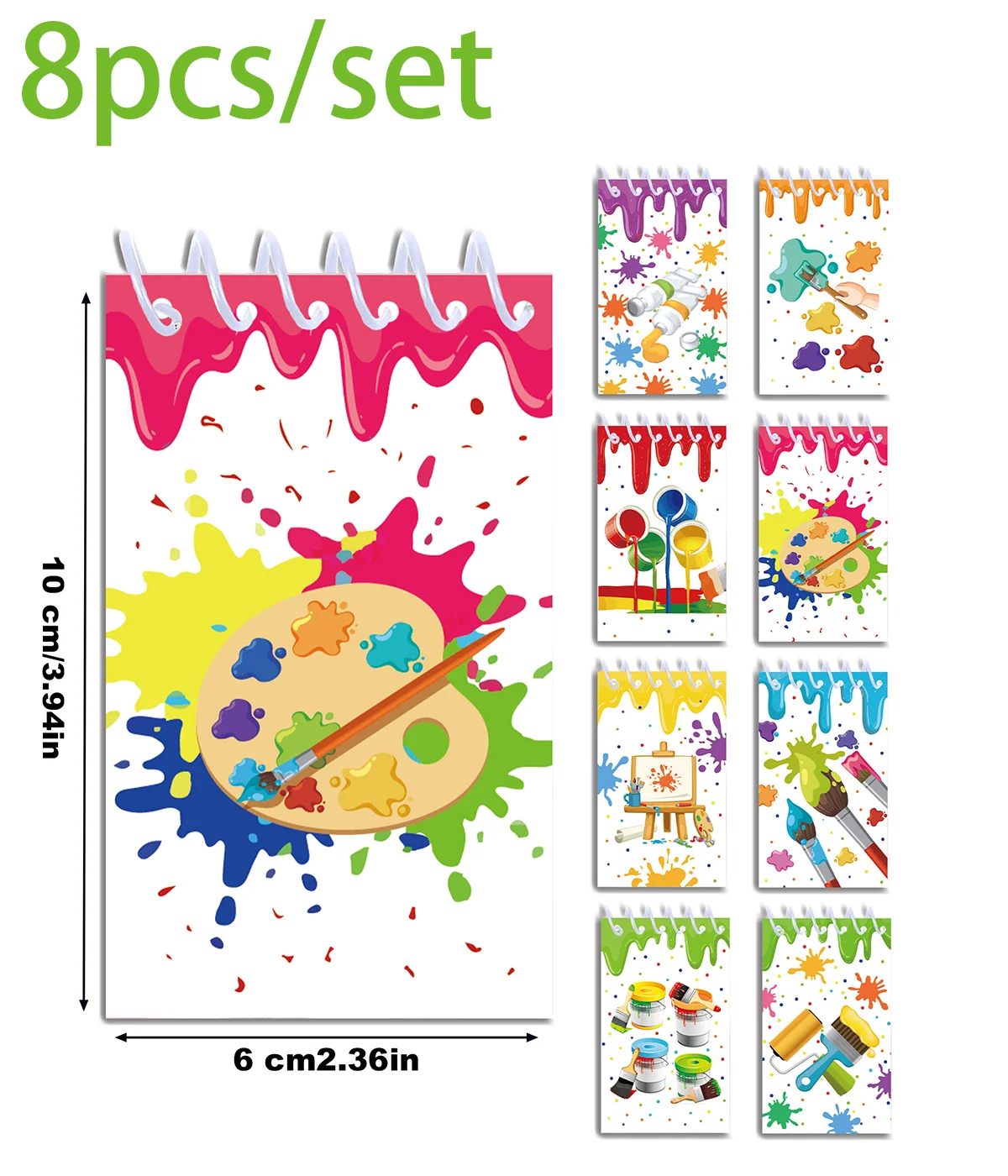 8 pz Arte Tavolozza di Colori A Tema Mini Spirale Tasca Notebook Memo Pad Bobina Libretto Notepad Per Ufficio di Cancelleria Scuola Diari