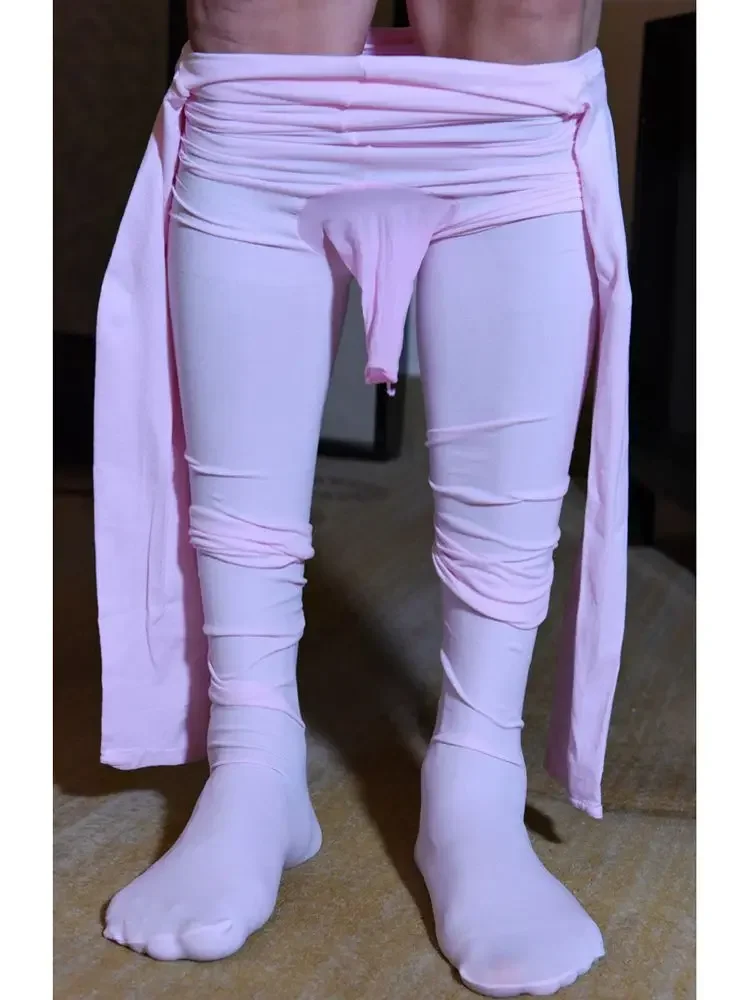 120D المخملية النايلون بوديستوكينج القضيب غمد إغلاق مفتوح المنشعب ارتداءها الجوارب مثير بذلة Catsuit يوتار الملتصقة الملابس الداخلية