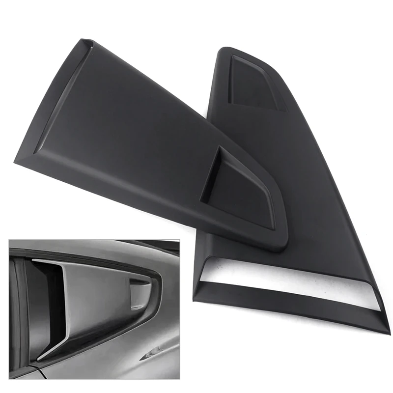 1Pair Car Window Quarter Rear Louver Side Vent Scoop Cover For Ford Mustang 2015-2018