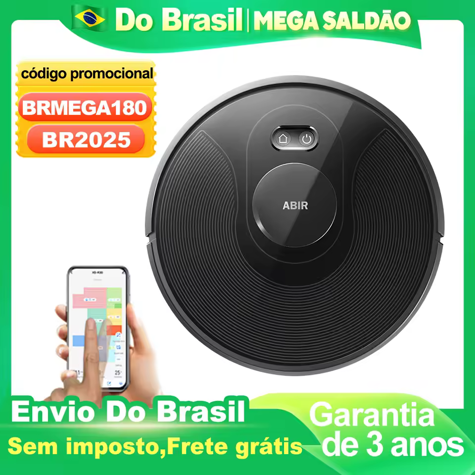 Robô aspirador de pó ABIR X8, navegação a laser lidar, 6500pa sucção, multi-assoalho mapa