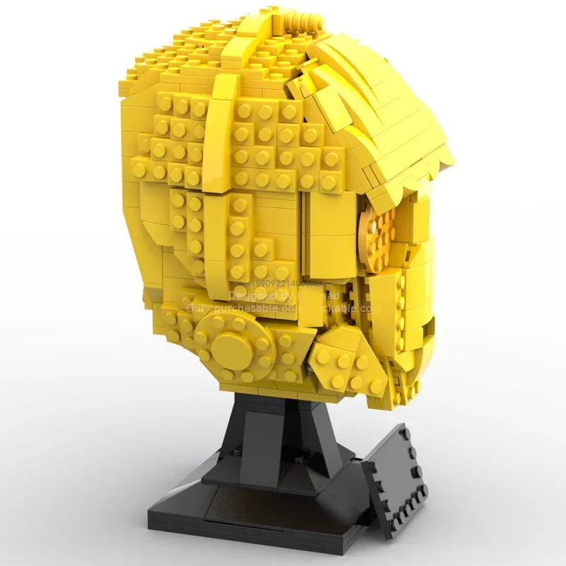 Moc 603pcs 스타 배틀 C-3PO 헬멧 모델 빌딩 블록 아이들을위한 벽돌 Diy 교육 조립 장난감 크리스마스 선물