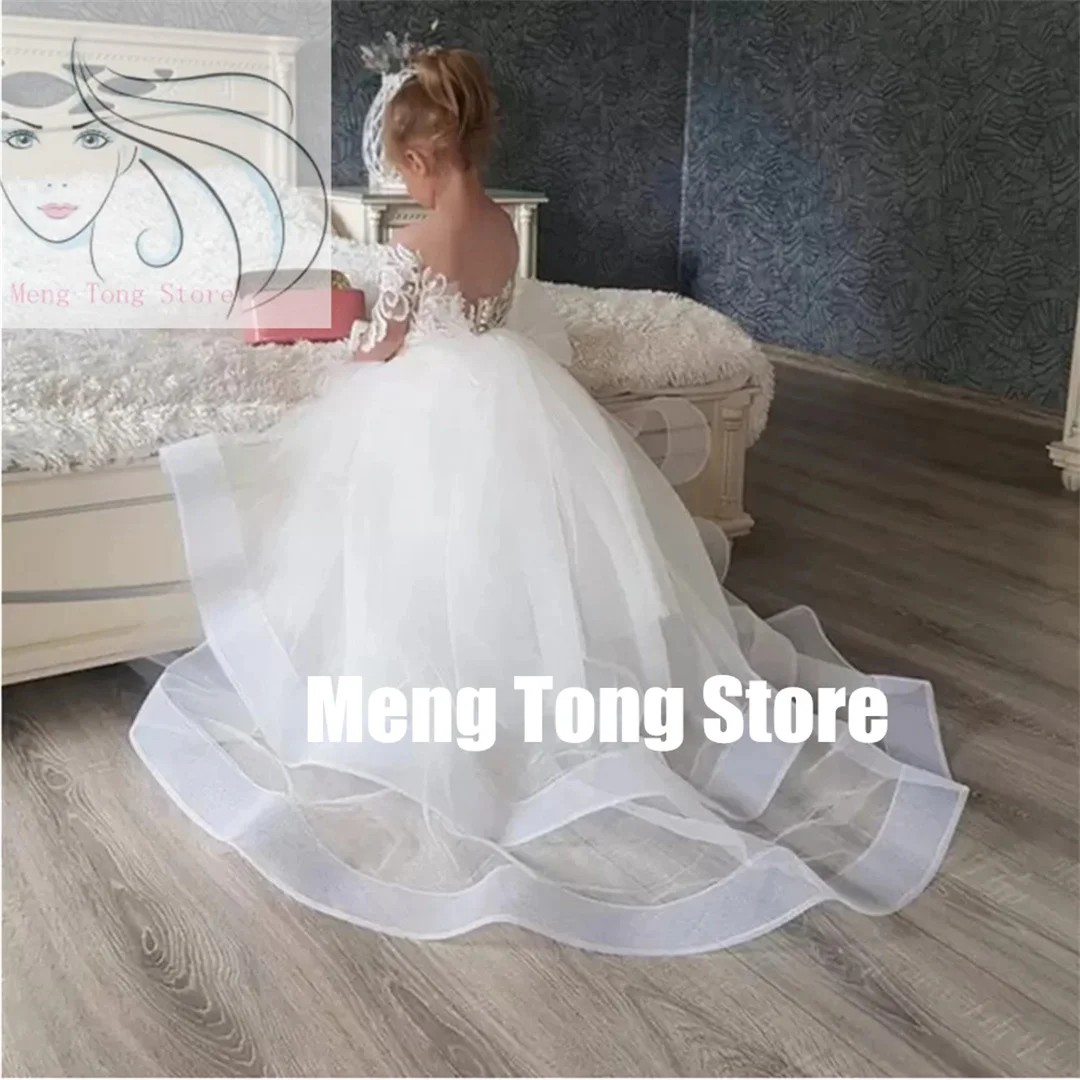 Wedding Flower Littler Girls Princess Dress Fashion Kids Party Pageant Birthday Party Bridesmaid Ball Gown Bow