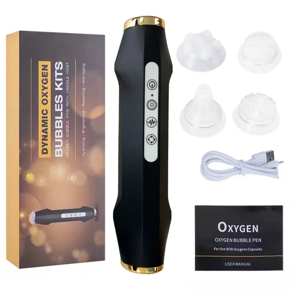 Le plus récent dispositif portatif de bulle d'oxygène de CO2 Rechargeable exfolier l'oxygène Machine faciale élimination des rides dispositif de beauté Portable