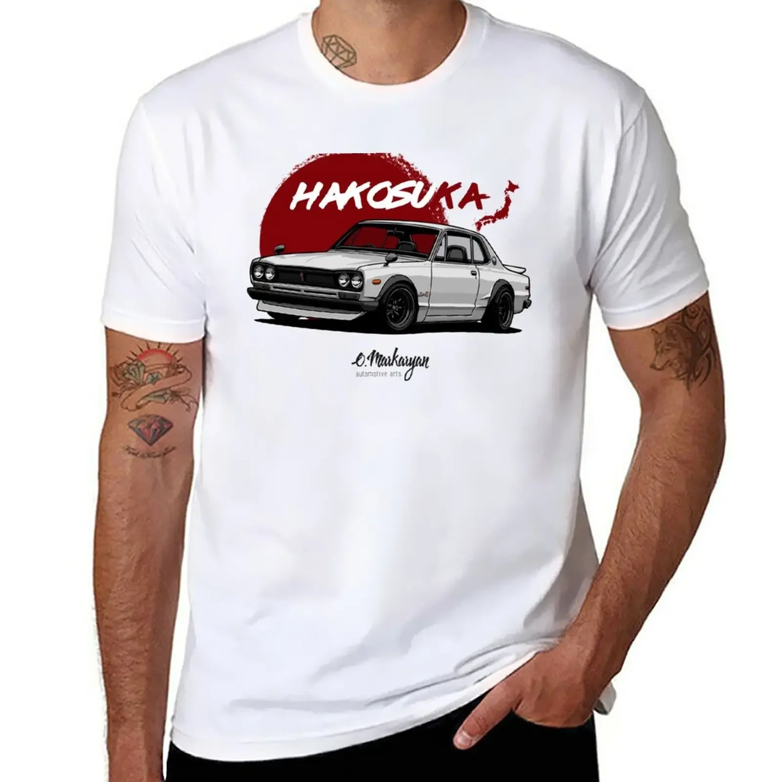 Футболка Skyline GT-R Hakosuka (белая), графическая Эстетическая одежда, винтажные черные футболки манга на заказ для мужчин, дизайнерская одежда