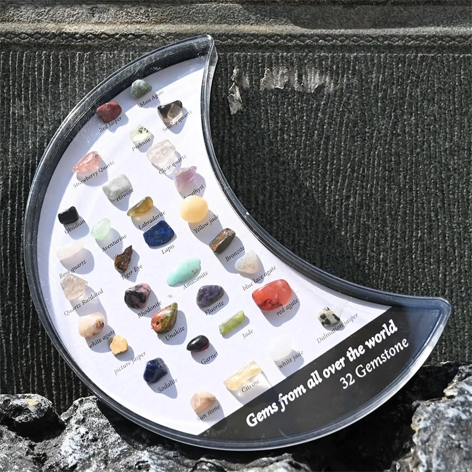 Colección de Rocas y Minerales, 32 Piezas, Caja de Muestras de Cristales Naturales, Experimentos Científicos, Actividades STEM para Niños, Cristales