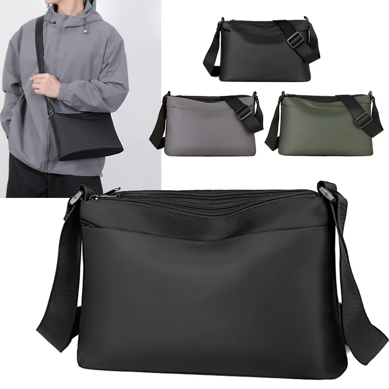Durable Oxford fabric crossbody small square bag, casual travel single-shoulder bag, waterproof men's single-shoulder bag