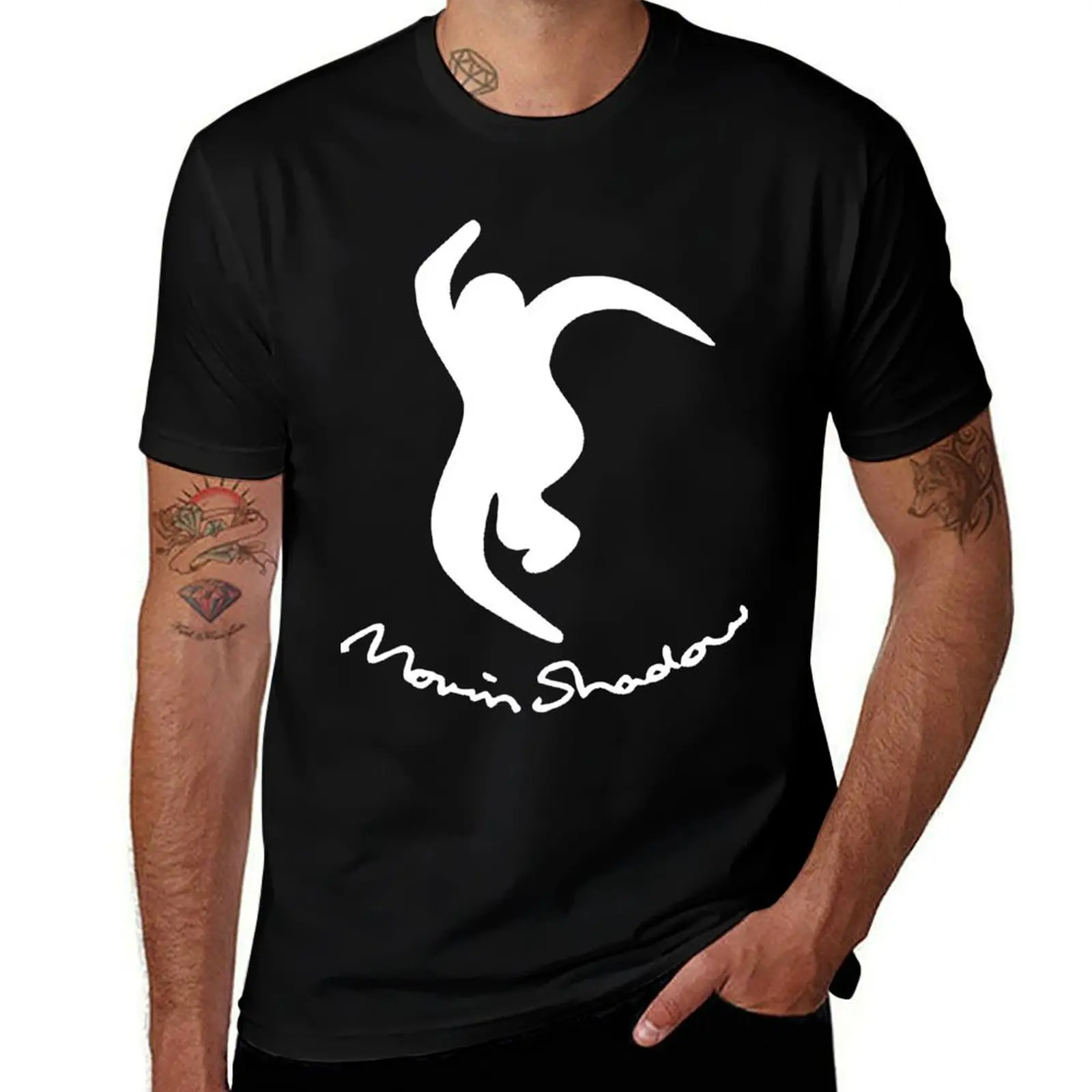 Moving Shadow Cursive Logo T-Shirt Outdoor Sports Lightweight Tee T-Shirt