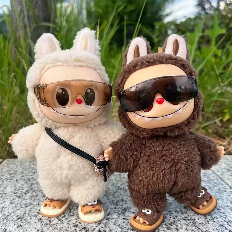 

17cm Labubu Doll Goggles Suitable for V1 V2 V3 Plush Doll Colorful Ski Goggles Clothing DIY Accessories Children's Toys Gifts