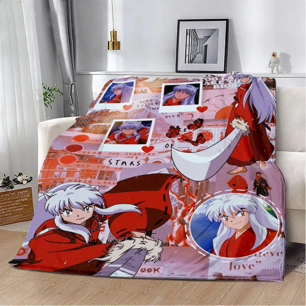 

Fashion Japan Anime Inuyasha Printed Blanket Picnic Blankets Warm Blanket Soft and Comfortable Blanket Home Travel Birthday Gift