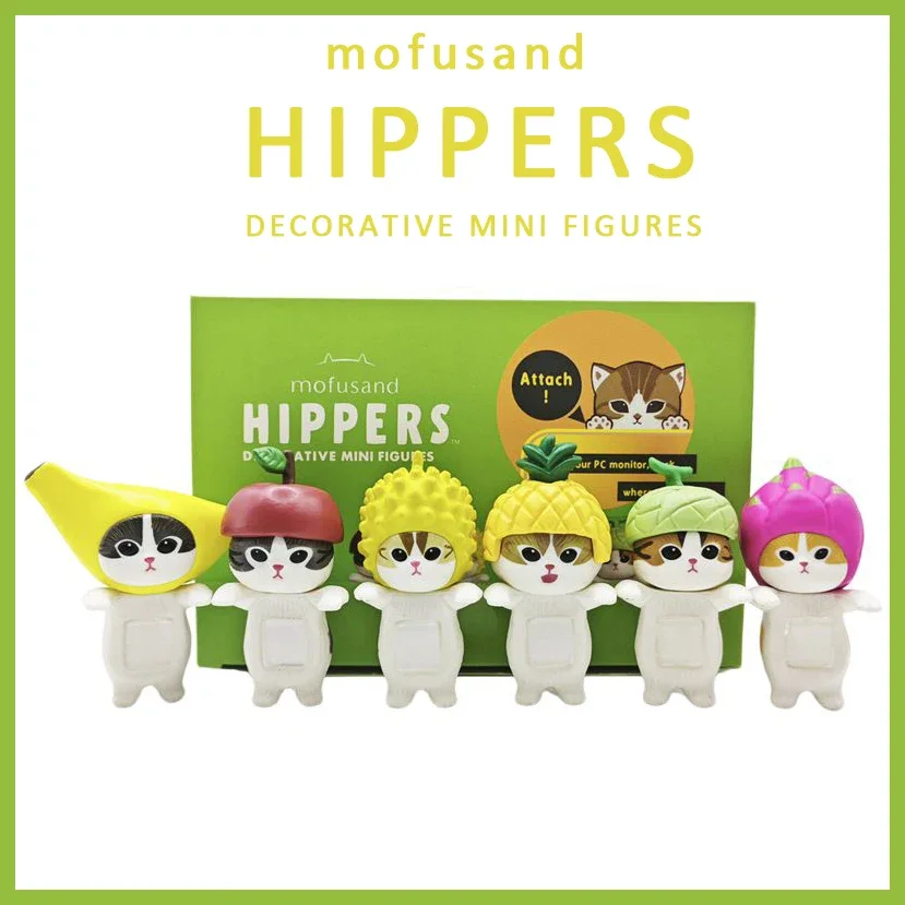 

Mofusand Hippers Blind Box Toy Lying Down Fruit Cat Decorative Mini Figures Car Mobile Phone Ornament Cute Doll Model Decor Gift