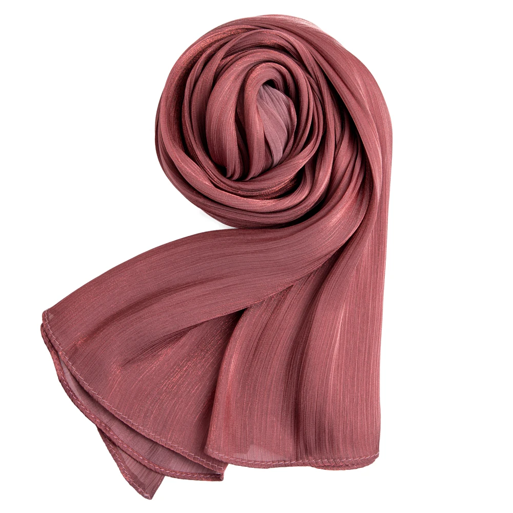 Dark Purple Pearl Chiffon Turban Scarf Fashion Women Muslim Hijabs Multiple Color Headscarf Thin Ladies Headscarves Wrap RIMAIRE