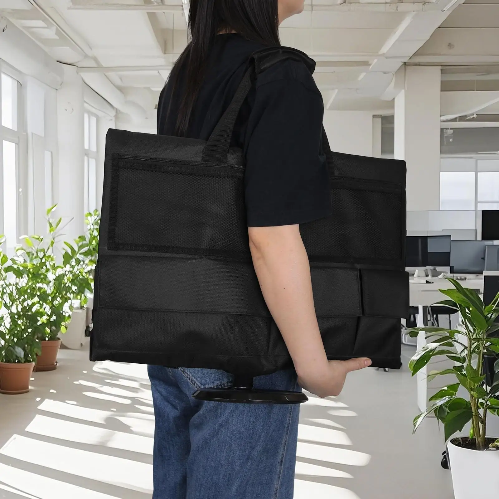 Computer Monitor Carrying Case Anti Scratch Portable Dust Cover with Pocket Carrier,Protective Storage Case Dust Cover Dustproof