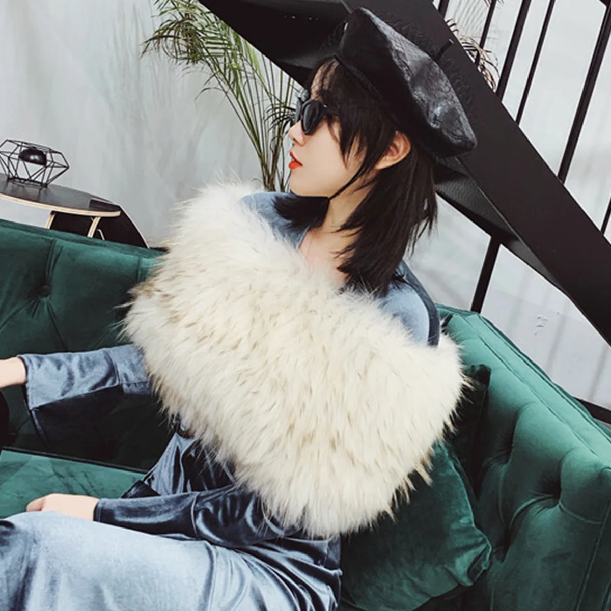 الفراء الطبيعي شال الزفاف الثعلب الفراء الروسية حفل زفاف يلتف شالات رقيق سيدة خمر فستان عباءات للنساء #6