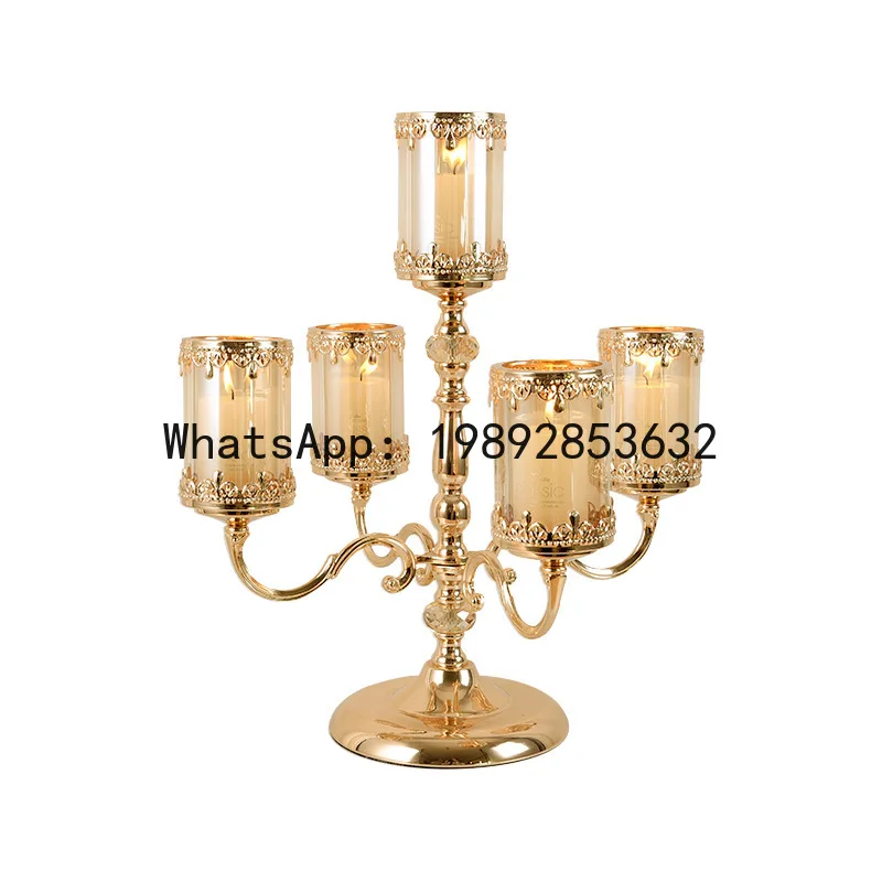 

Zz retro light luxury candle holder ornament romantic candlelight dinner props table candle