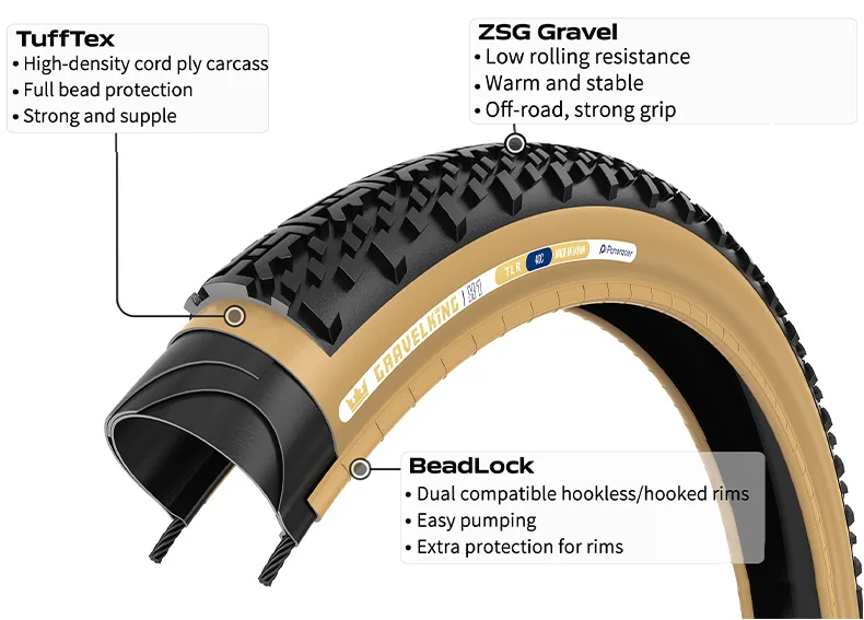Panaracer 700x40/45C Gravel Road Bike Reifen GravelKing SS KS X1 Offroad-Fahrradreifen Faltbar TLR Tubeless-Reifen 1 Stück – Detail 16