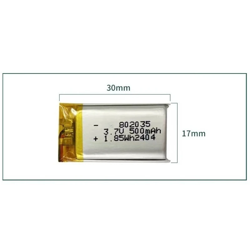 3.7V 500mAh 802035 Lipo Battery For E33C E33 X4 H107 H31 KY101 U816A V252 H6C RC Drone Spare Parts Rechargeable Batteries