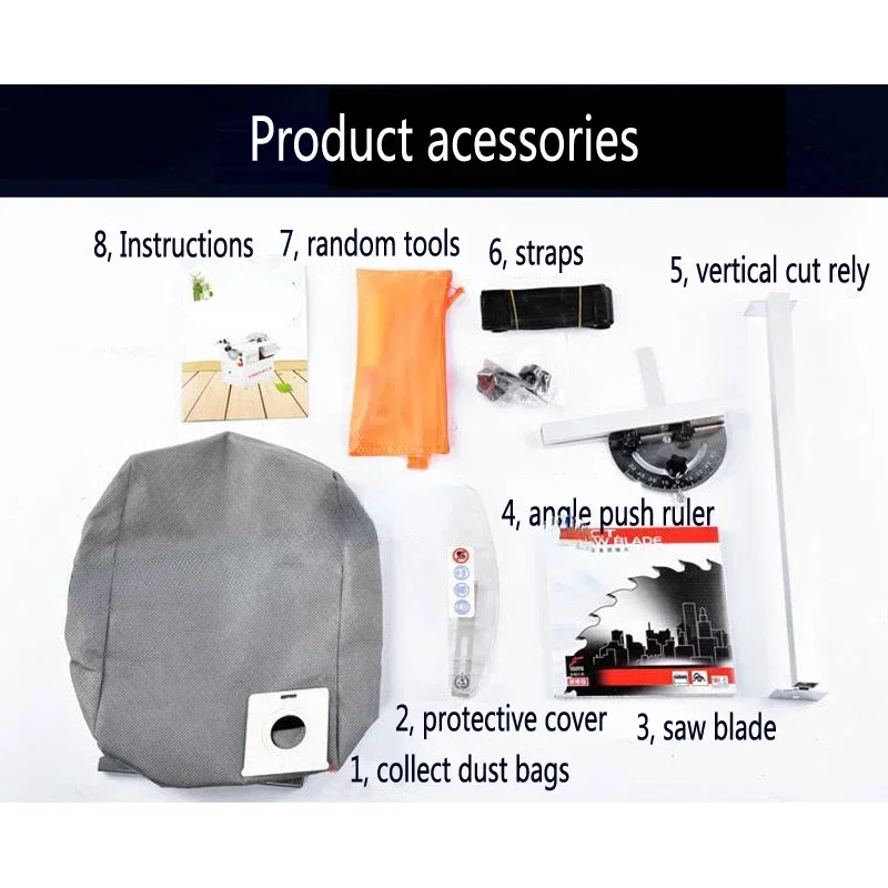 Hot SalesHot Sales 1PC Desktop Electric Saw Floor Dust Saw Power Tools 220V Beveled Woodworker Sliding Table Saw Multi-function