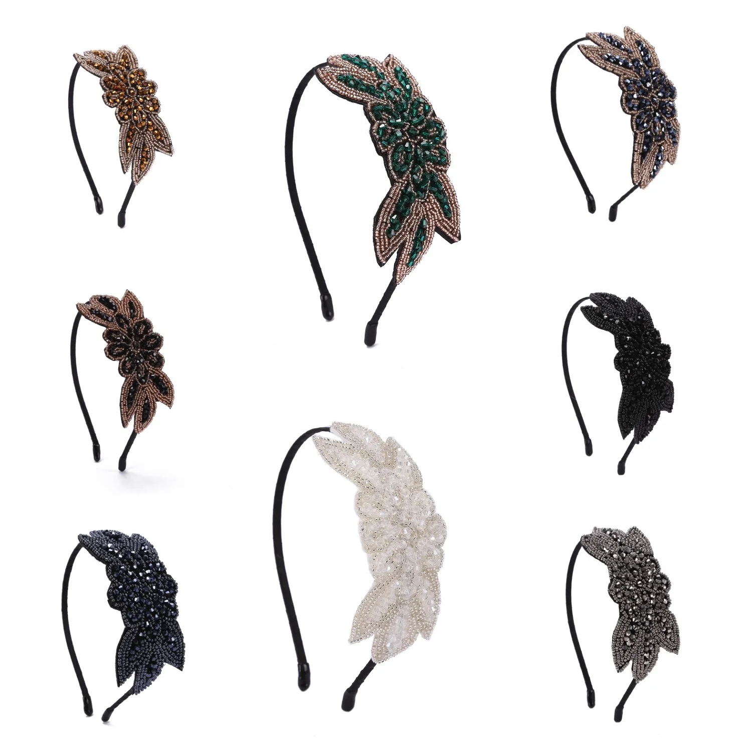 

European and American temperament queen retro ethnic handmade bead rhinestone headband Bohemian personalized travel card