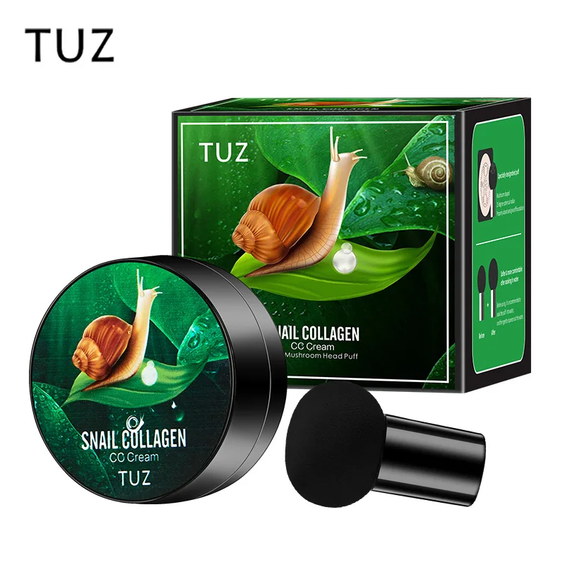 TUZ0214 Snail Collagen CC Cream Mushroom Head Air Cushion BB Cream Foundation Liquid Concealer Brightening Wholesale Makeup Sale