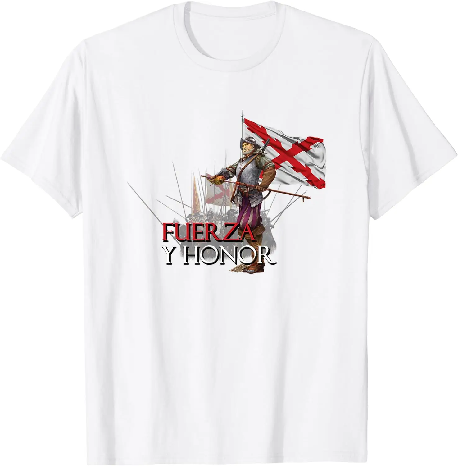 Fuerza Y Honor. Militar Men T-Shirt Short Sleeve Casual 100% Cotton O-Neck Mens T Shirts