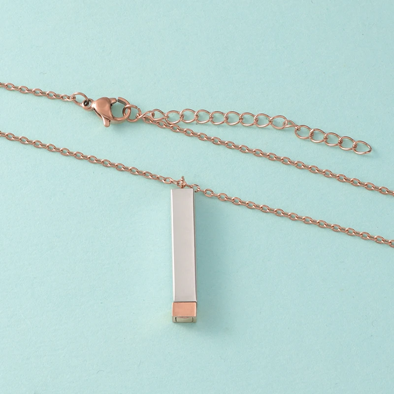 Fnixtar 10 Stück versteckte Anhänger-Charms, hochglanzpoliert, Edelstahl, quadratisch, Würfelstange für DIY-Halskette, Schmuck, Freunde, Liebhaber – Detail 12