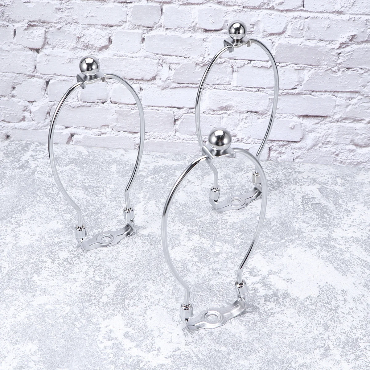 

3 шт. 8-дюймовый серебряный светильник, держатель арфы, металлический хромированный, устойчивый к ржавчине, съемный для современных светильников, хрустальный напольный стол