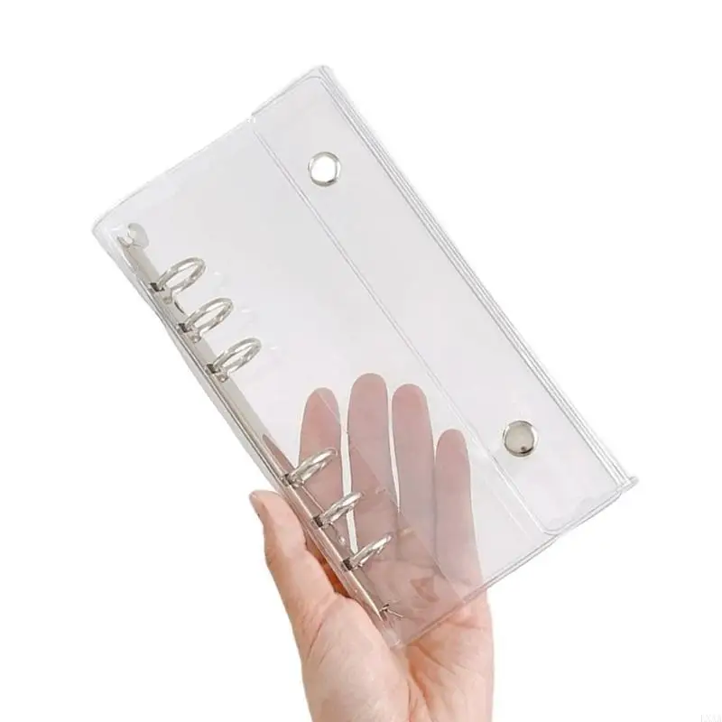 

LXAA 10Pieces 6 Hole Punched Pocket OR 6 Rings PVC Card Folder Covers for Photocard