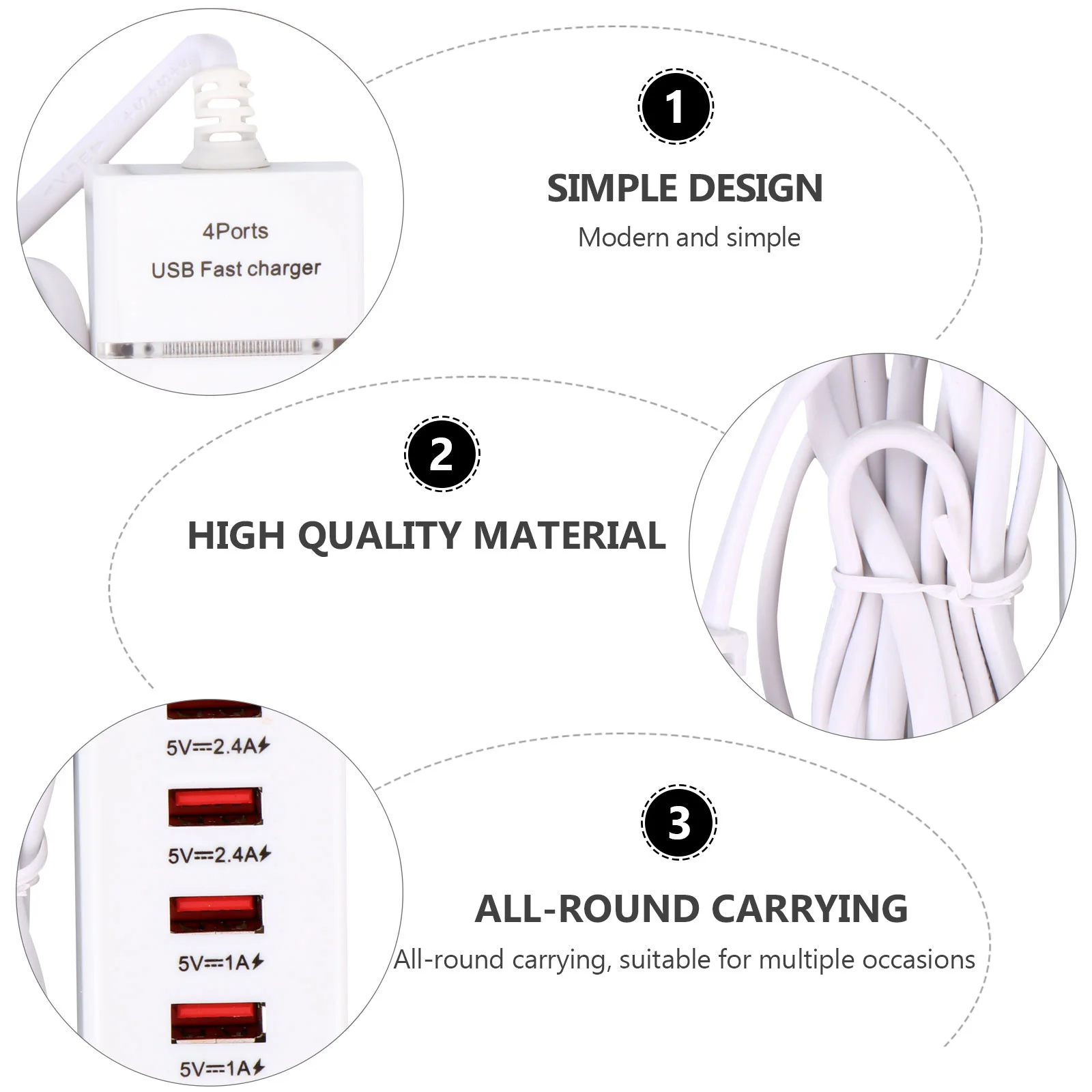 

USB Power Strip 4-Port Protector Fireproof USB Charging Socket Desktop Fast Charging Adapter Electrical Us Plug