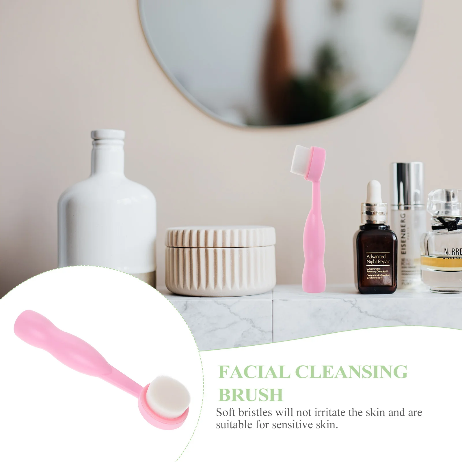 Spazzola manuale per la pulizia del viso Scrubber per il viso con setole morbide esfoliante profonde per la rimozione dei punti neri Strumento di bellezza per la pulizia quotidiana del viso