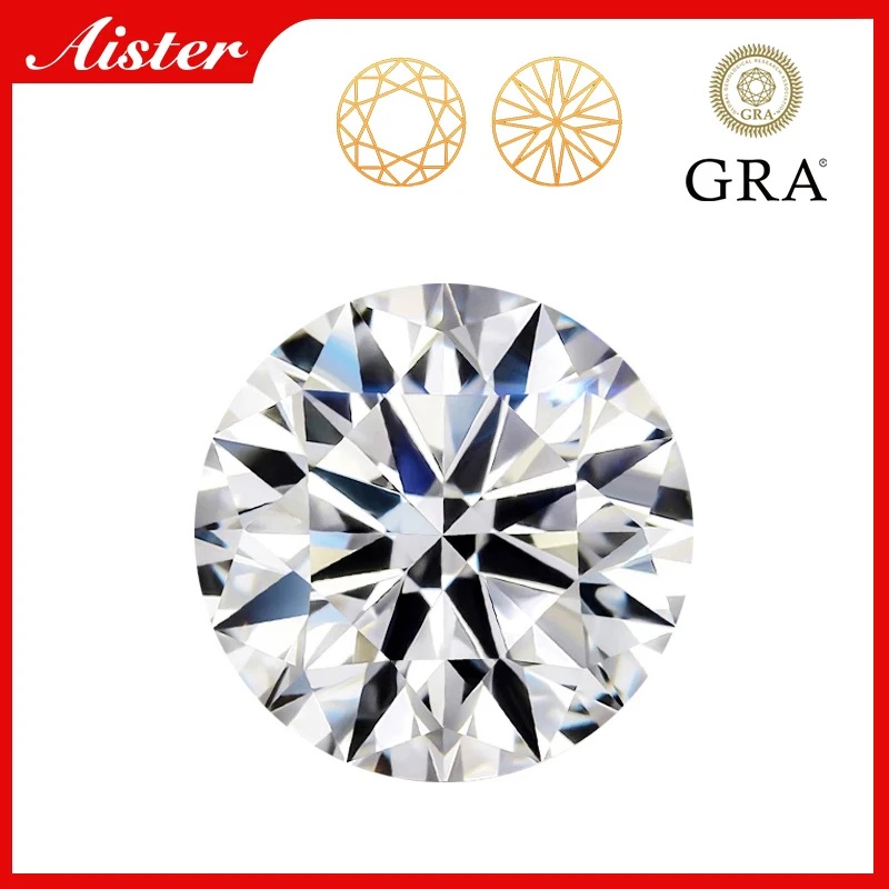 Factory Wholesale Prices D Color Real Moissanite Stone with Certificate 0.1-12.0ct Lab Diamond Loose Gemstones GRA Code Number