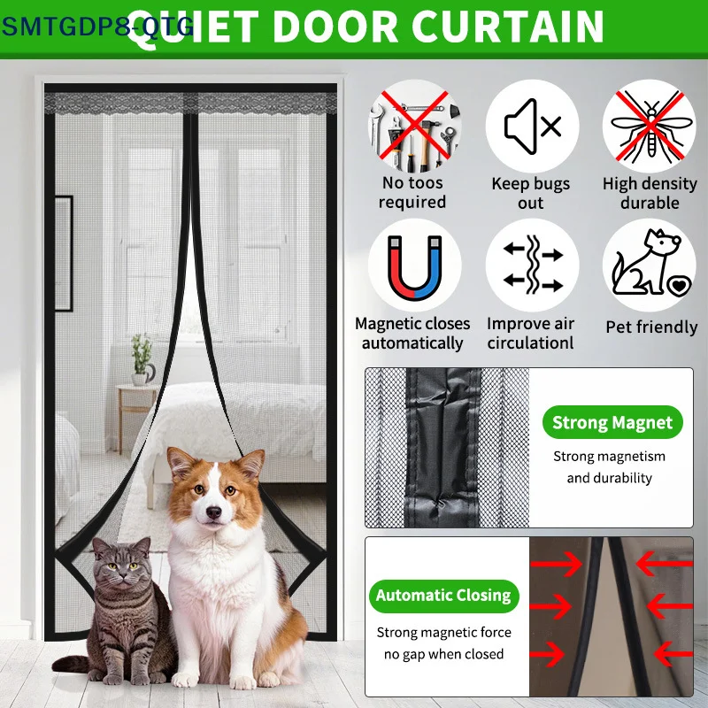 NEW Screen Door Mesh Curtain Anti Mosquito Fly  Net -Proof Mesh Door Curtain For Home Kitchen Windows And Doors