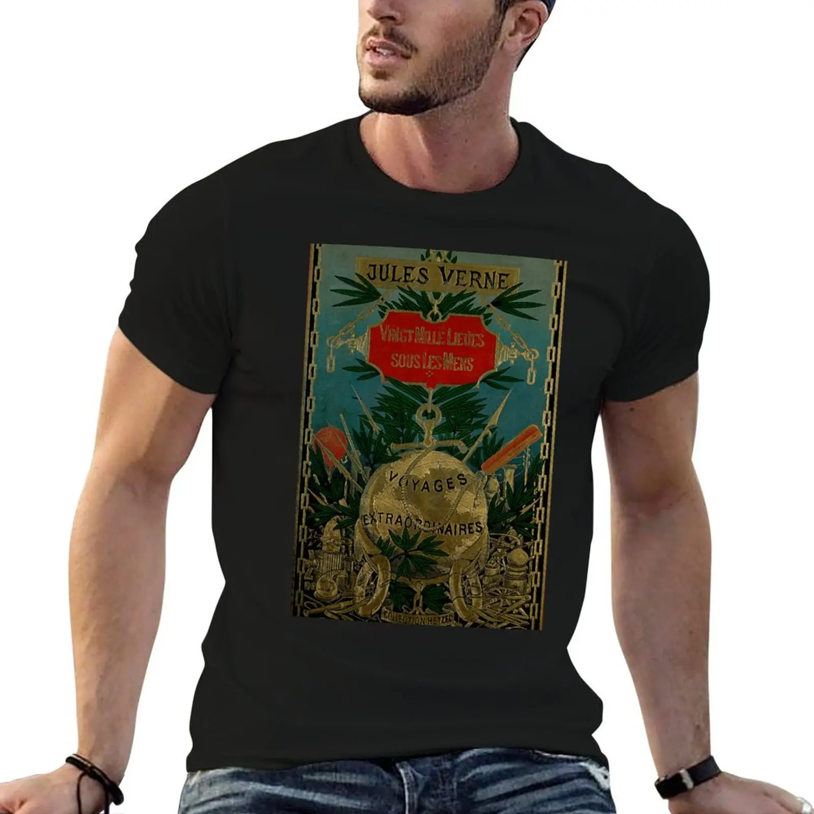 Jules Verne Extraordinary Voyages camiseta hombre Camiseta de algodón hombres 100% algodón marca de lujo camiseta personalizada